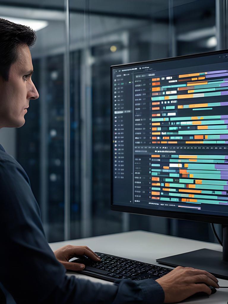 IT manager reviewing timestamped remote session audit logs on a monitor
